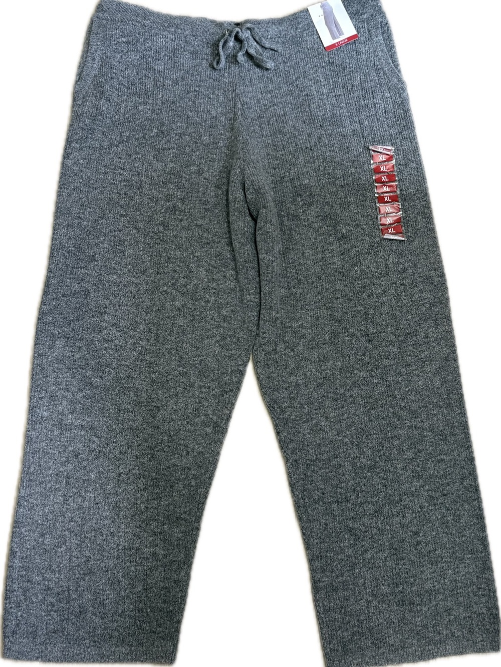 DKNY Wide Leg Sweater Joggers Cashmere Blend Gray XL NWT - Picture 4 of 12